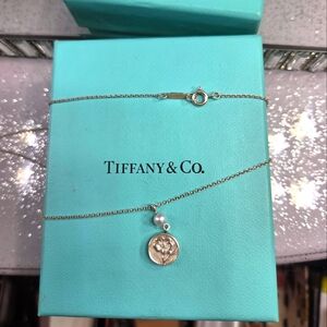 Tiffany & Co. Silver Pearl Rose Necklace